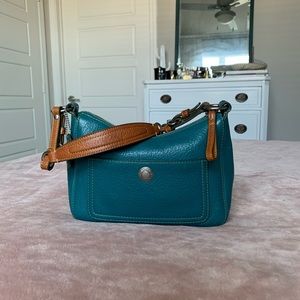Coach Teal & Lime Green Purse